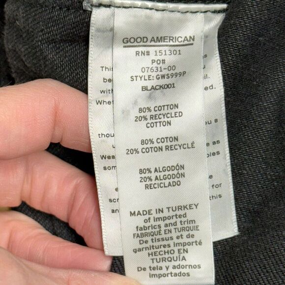 Good American Black Denim Shacket Jacket Oversized Size 1/2 Minimalist GWS999P - Picture 12 of 14